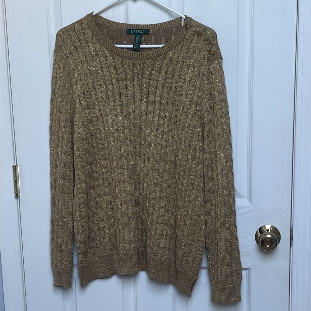 Ralph Lauren Women's Sweater in Gold Knit